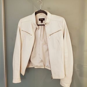 Danier white leather jacket